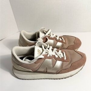 New Balance Rose Gold and Cream Athletic Shoes